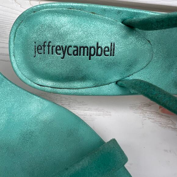 Jeffrey Campbell Hera-Hi Sandals Seafoam Green Metallic Combo Size 9 - Picture 4 of 10